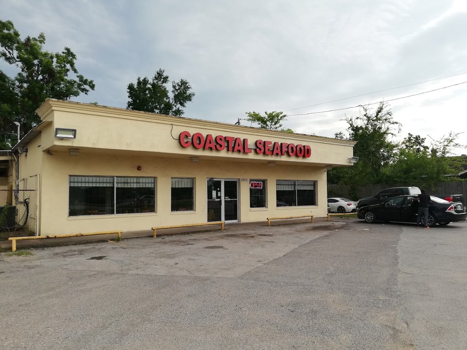 Coastal Seafood storefront in Beaumont, Texas.